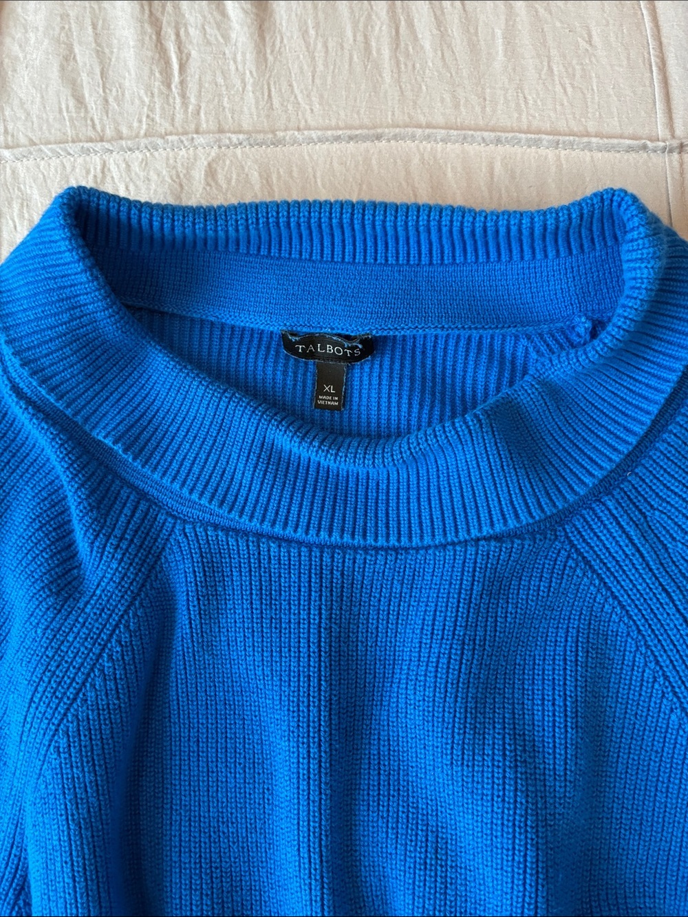 Talbots Bright Cobalt Ribbed Turtleneck Sweater